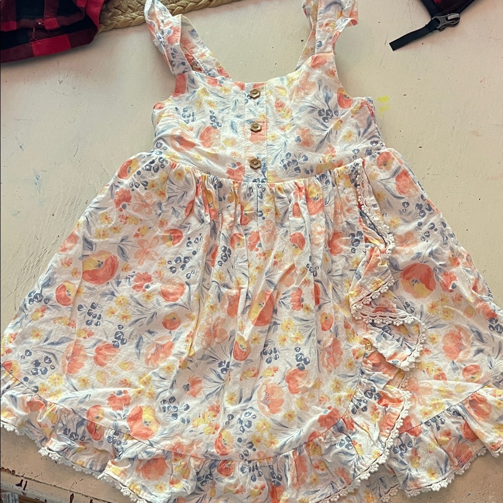 Floral Kids Dress with Ruffle Details